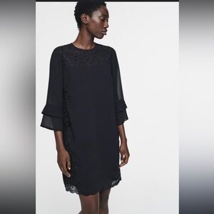 Long Tall Sally Black Floral Embroidered Dress